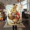 Coperta in Flanella con Stampa di Uova di Pasqua, Alta Qualità, Confortevole per Tutte le Stagioni, Decorazione per la Casa, Calore e Comfort, Perfetta per Regali di Natale