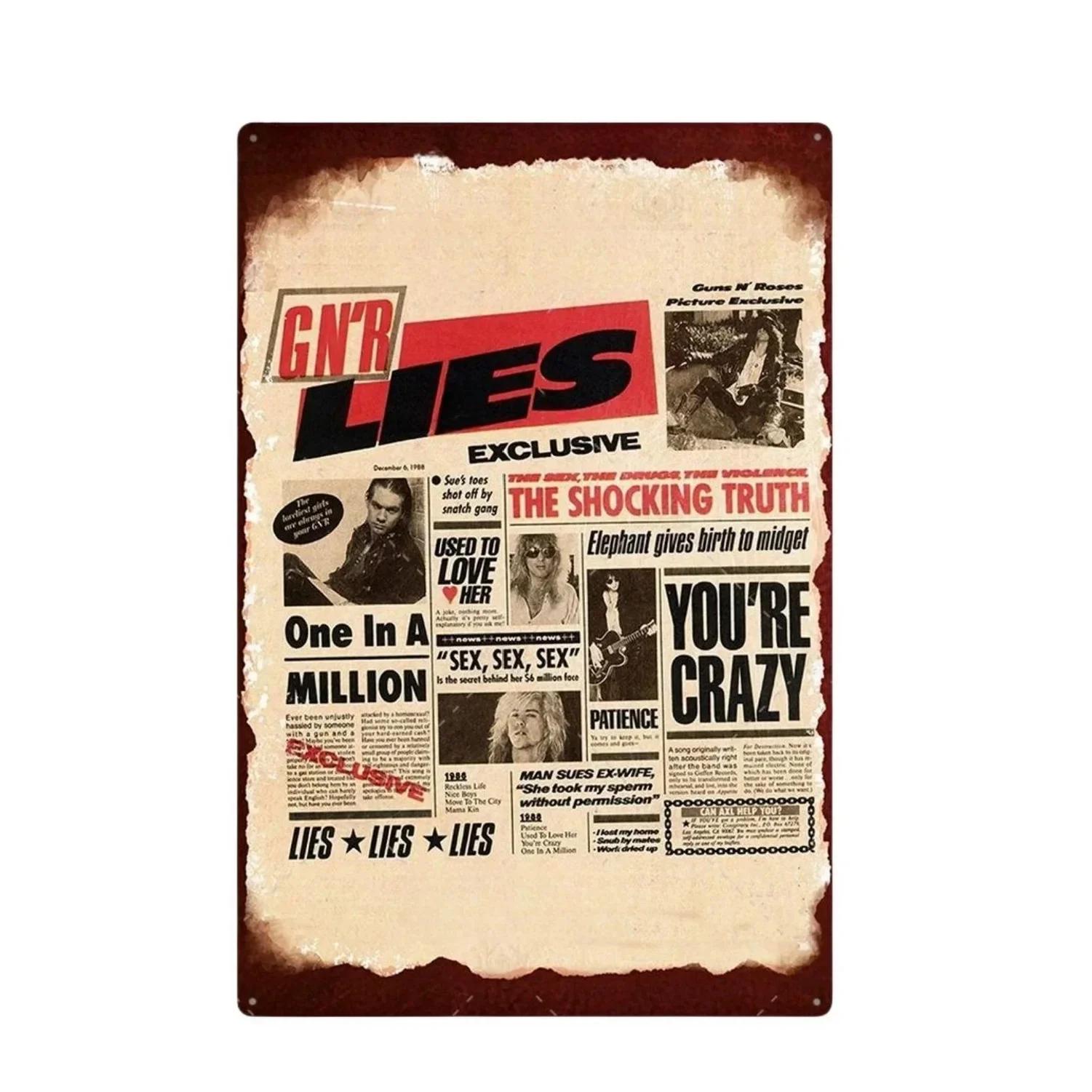 

Винтажные металлические жестяные таблички в стиле рок-н-ролл, плакат, настенный декор для мужской пещеры, дома, кафе, сада, клуба, бара, ретро железная живопись П 20x30cm（7.8x11.8inch）