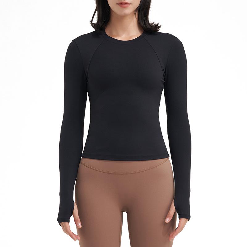 Damen Schnelltrocknendes Langarm-Yoga- und Lauf-Oberteil für Herbst und Winter