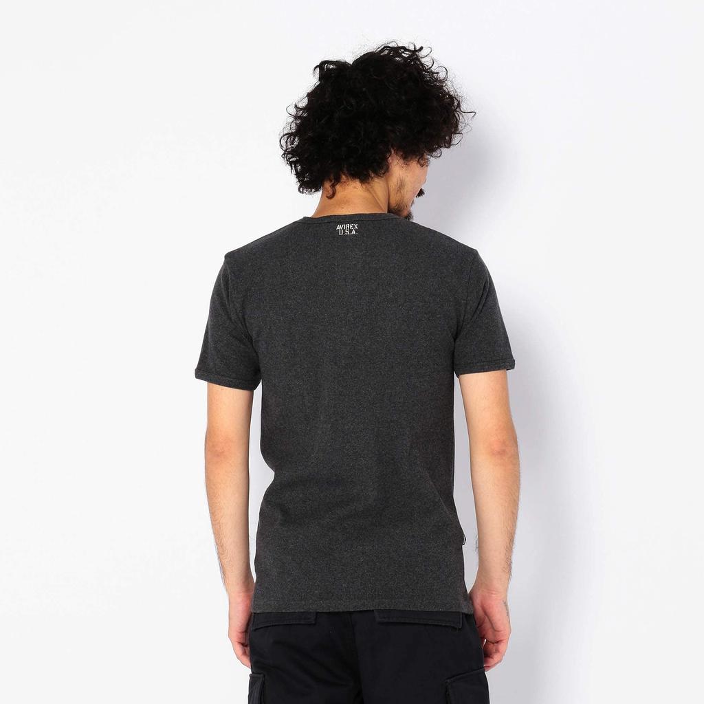 AVIREX DAILY RIB HENLYNECK TEE 6143504 men's L grey