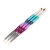 3pcs Nail Liner Brush Double Ended DIY Professional Nail Extension Brush for Manicure Beauty Salon