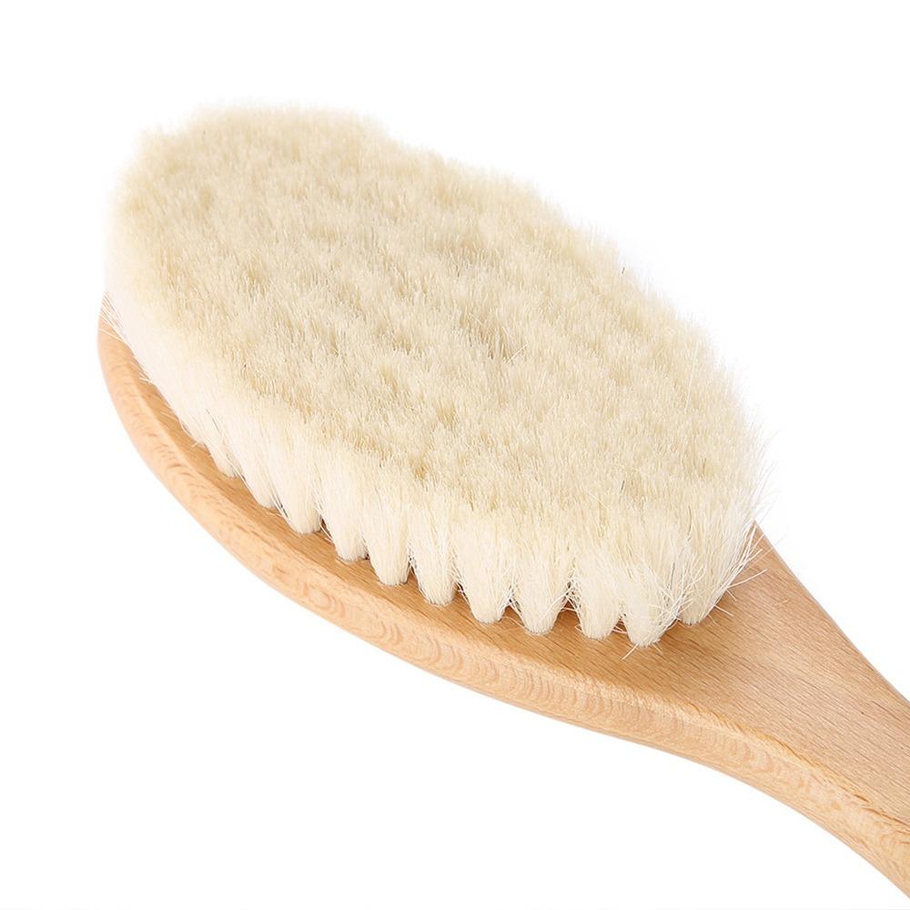 Soft Oil Head Brush Wooden Handle Hair Styling Brush Scalp Grooming Goat Hair Brush Home Use