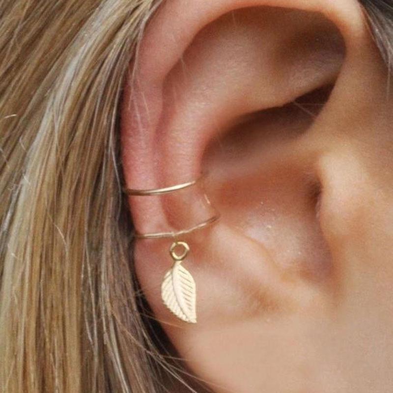 Simple U-Shaped Metal Leaf Ear Clip - No Piercing Needed