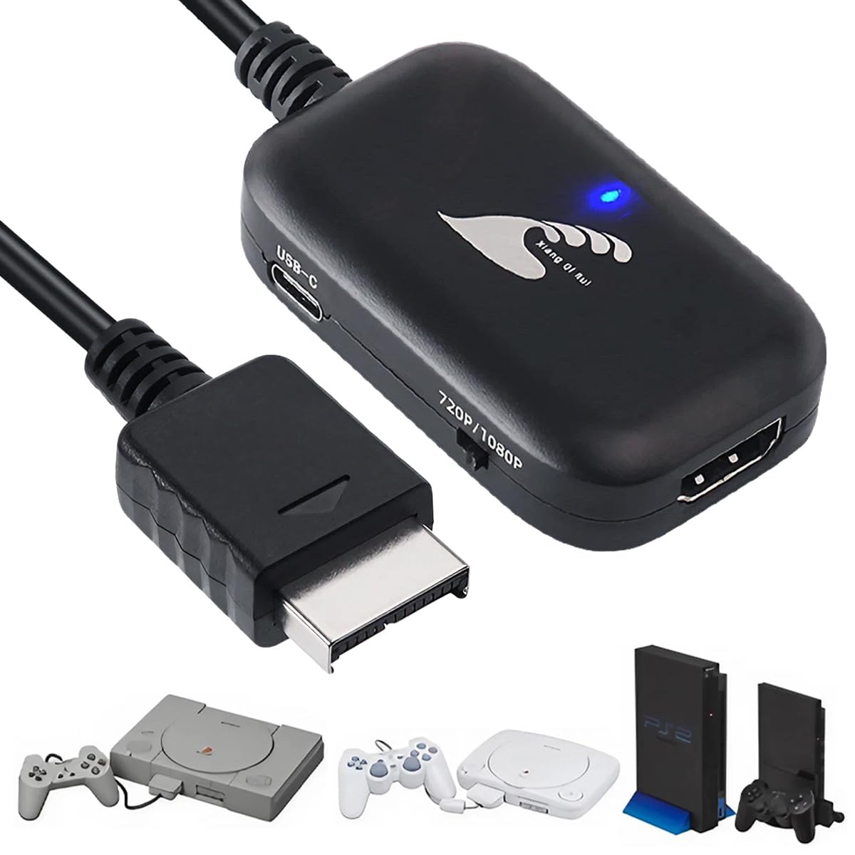 

PS2 HDMI конвертер PlayStation 2 PlayStation PS1 PS one HDMI вихідний кабель Play Station чорний