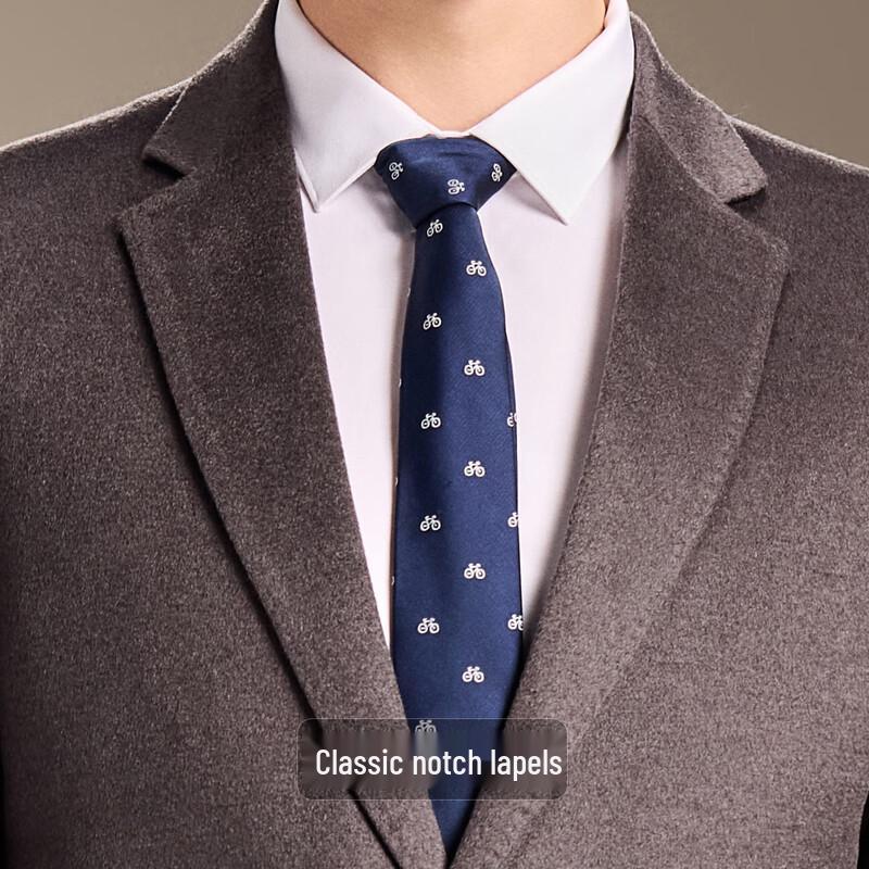 Men's Mid-Length Wool & Silk Blend Overcoat