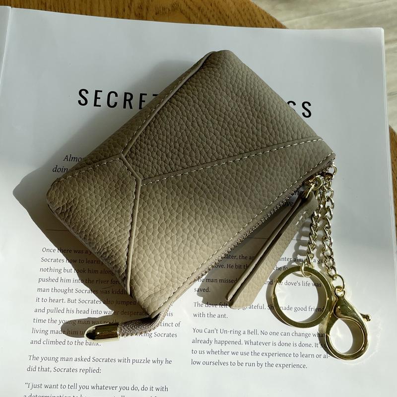 

Женский кошелек для монет из коровьей кожи на молнии - Многофункциональный маленький кошелек и держатель для ключей