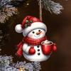 תליון אייל הצפון של סנטה קלאוס קישוט תלייה חגיגי לעץ חג המולד קישוט סנטה קלאוס מצויר מאקריליק למחזיקי מפתחות חלונות תיקים