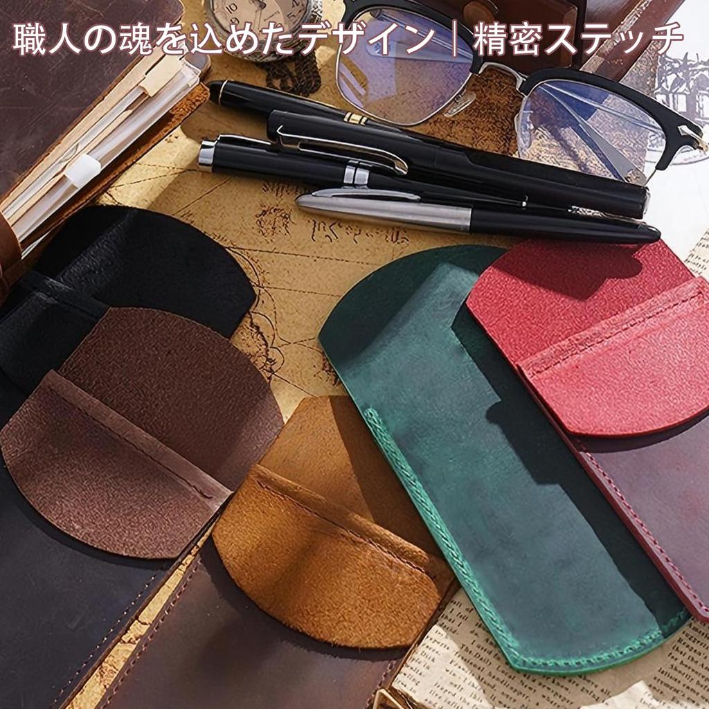 Genuine Leather Chest Pocket Pen Case for Business Ink Leak and Stain Pocket Protector for White Coats and Dress Shirts Use, Prevention, (Green)
