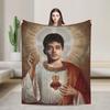 Charles Leclerc Coperta Lavorata a Maglia Coperta Plaid in Flanella Viaggio in Aereo Portatile Ultra-Morbida Calda Copriletto,