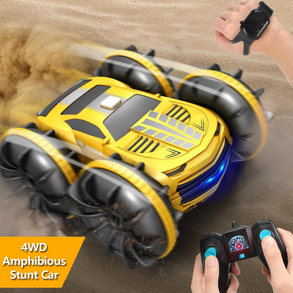 2024 New 2 In 1 Rc Car Toy Water Tank 2.4G Remote Control Waterproof Stunt Car 4wd Vehicle Amphibious Auto Toys for Kids Boy Girl Gifts