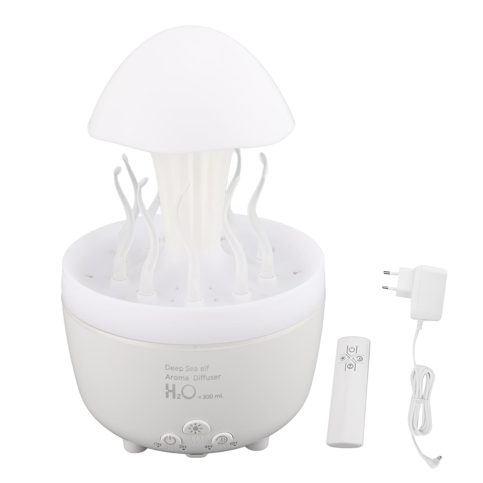 

Вращающийся увлажнитель воздуха Raindrop 300 мл, диффузор эфирных масел с пультом дистанционного управления, 7 цветов, 4 ч 6 ч белый