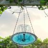 Hanging Birds Bath with Solar Fountain Pump Outdoor Garden Hummingbird Feeder Tray Solar Power Water Fountain Birdbath Bowl for Outside