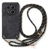 Leather Adjustable Crossbody Strap Case for Xiaomi Redmi Note 14 Pro Plus Detachable Lanyard Cover for Redmy Note14 Note14pro+