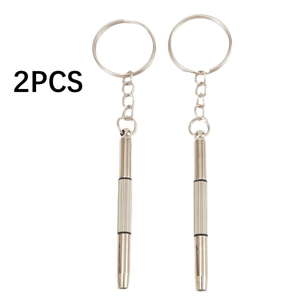 

Miniature Keychain Screwdriver Set for Glasses Phone and Watch Repair 2 Pieces
