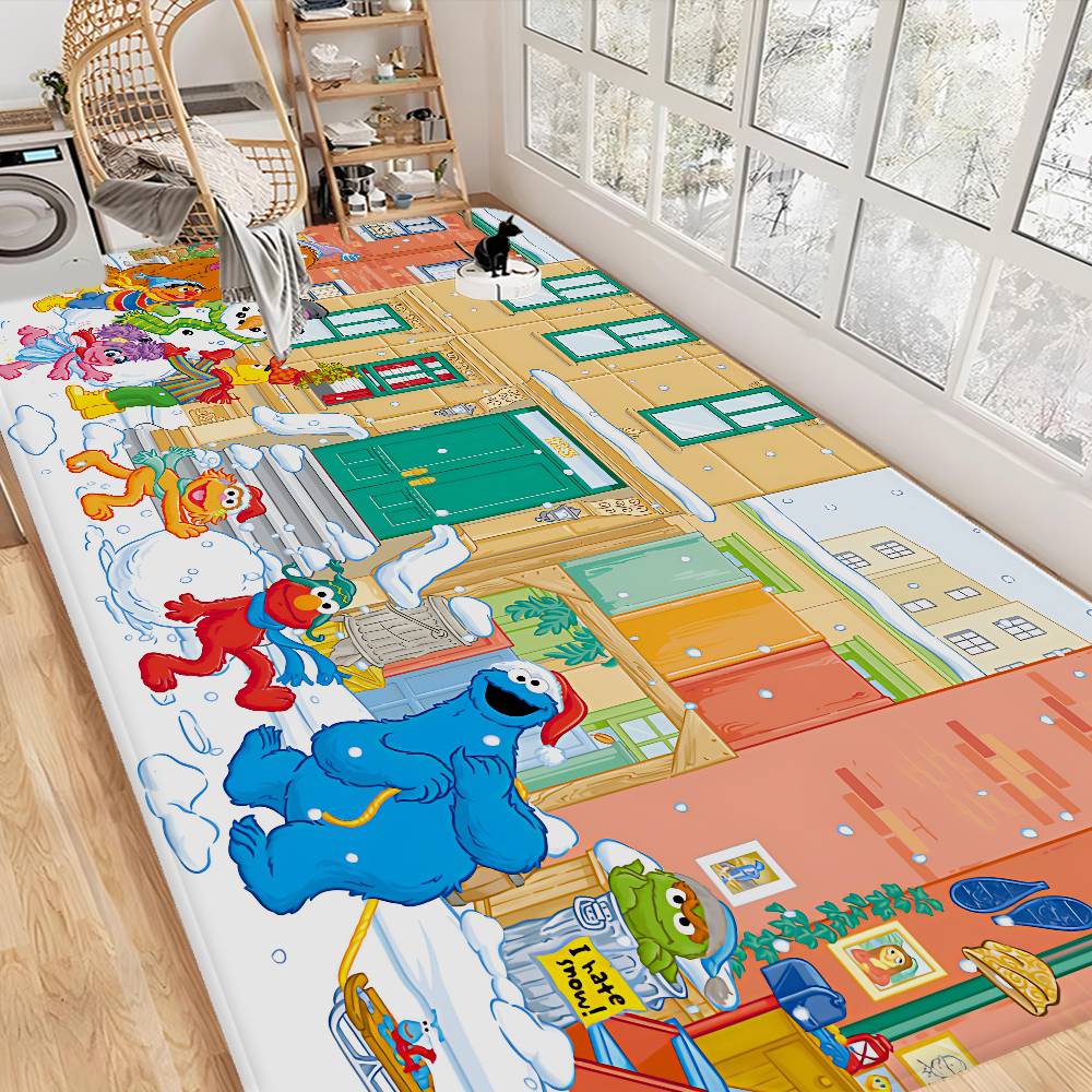 

Cartoon S-Sesame Cookies S-Street Floor Mat Rectangle Anti-slip Home Soft Badmat Front Door Indoor Outdoor Mat Welcome Doormat 50x80cm