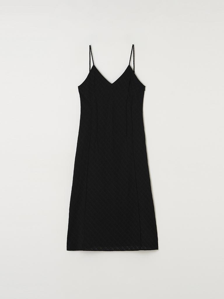 B Muse Mansion Bias Check Layered Dress - Black