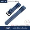 Cinturino in Silicone da 22 mm per Cassa SKX007 SKX009 SRPD55K1 Cinghie in Gomma Morbida Cinturino da Polso Se.i.ko Mod Parti Blu/Nero/Arancione