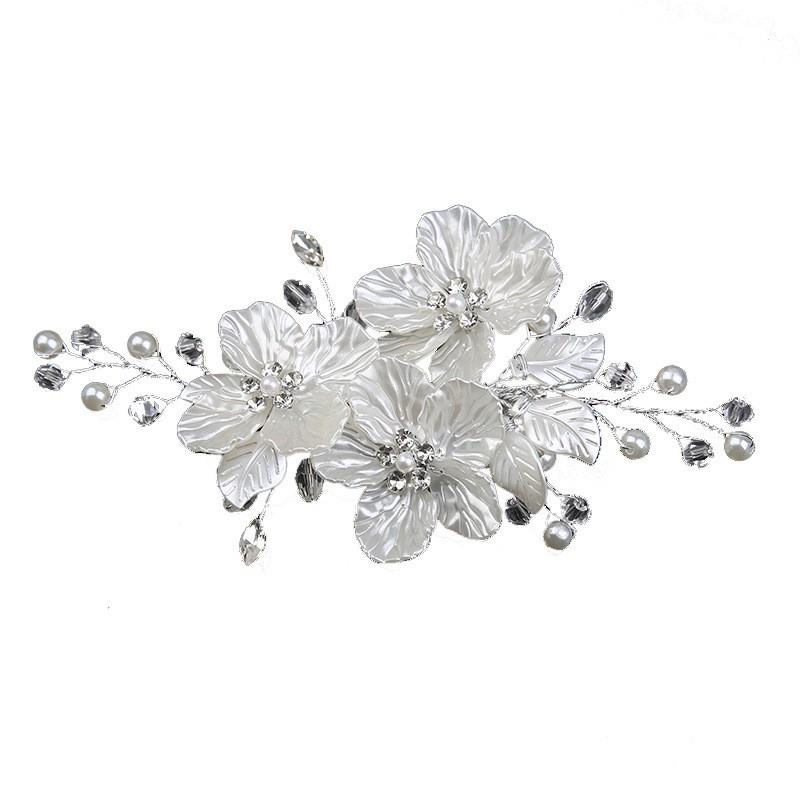 Bridal Korean-Style Hair Clip: White Seashell Petal & Handmade Pearl Hairpin