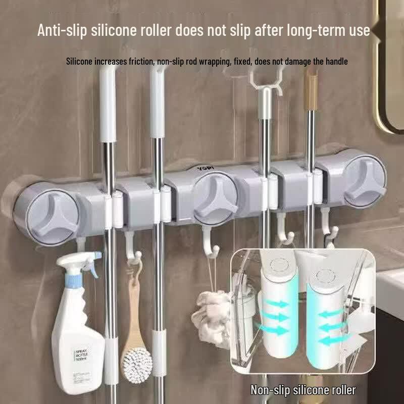 

YIXI Suction Cup Mop & Broom Holder with Hooks
