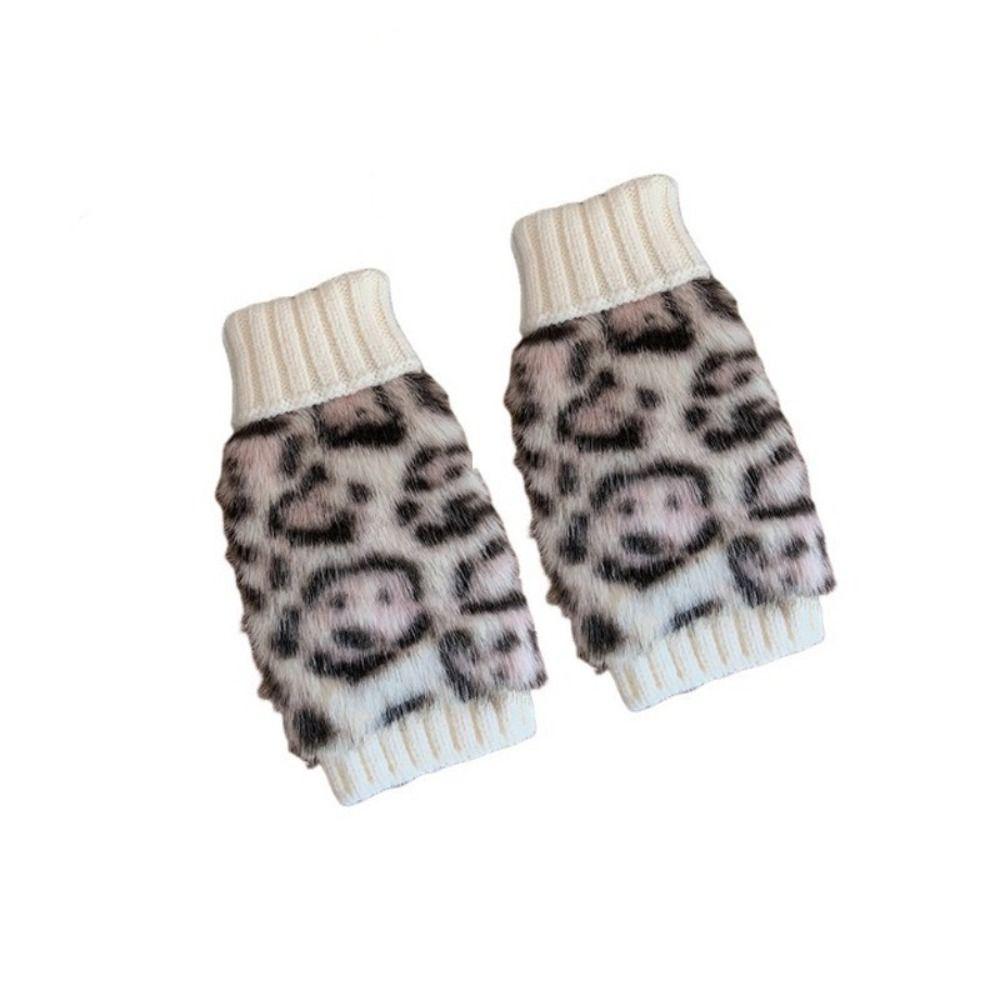 Hands Free Warm Knitted Gloves Thick Half Finger Gloves Fashion Winter Thermal Gloves  For Women