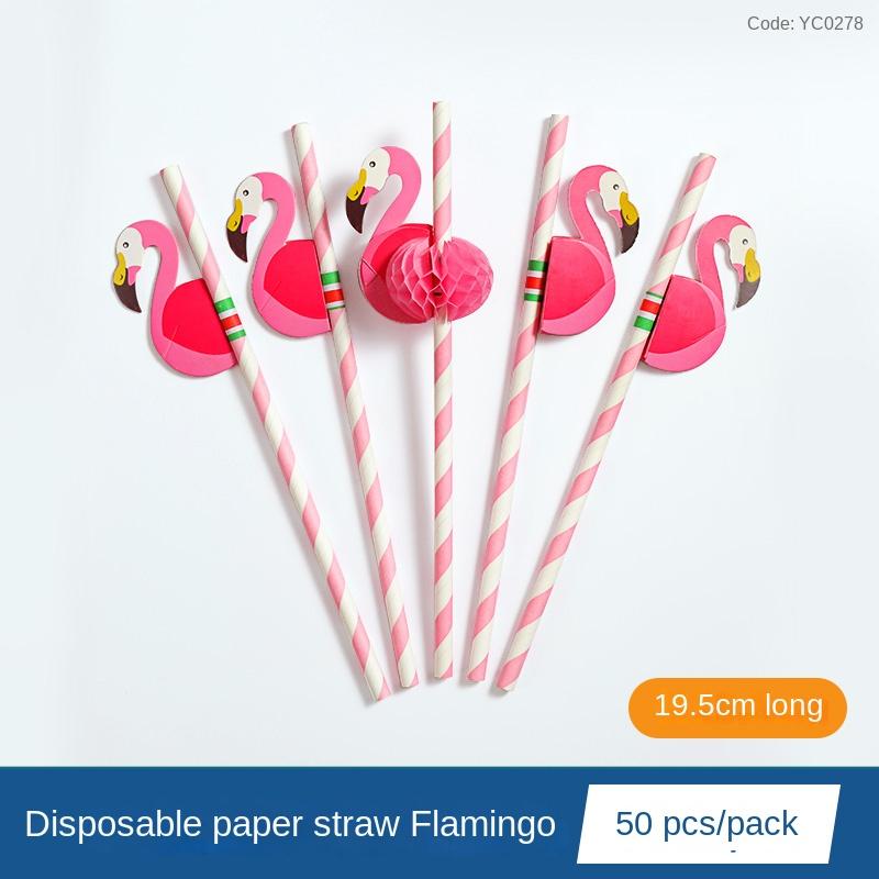 50pcs Creative Paper Straws Disposable Biodegradable Paper Environmental Straws Party Juice Cocktail Decoration Straws