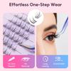 FelinWel Self Adhesive Lashes Clusters 8-11mm Reusable No Glue Lashes, Natural Manga Glue Free Eyelashes, Style D