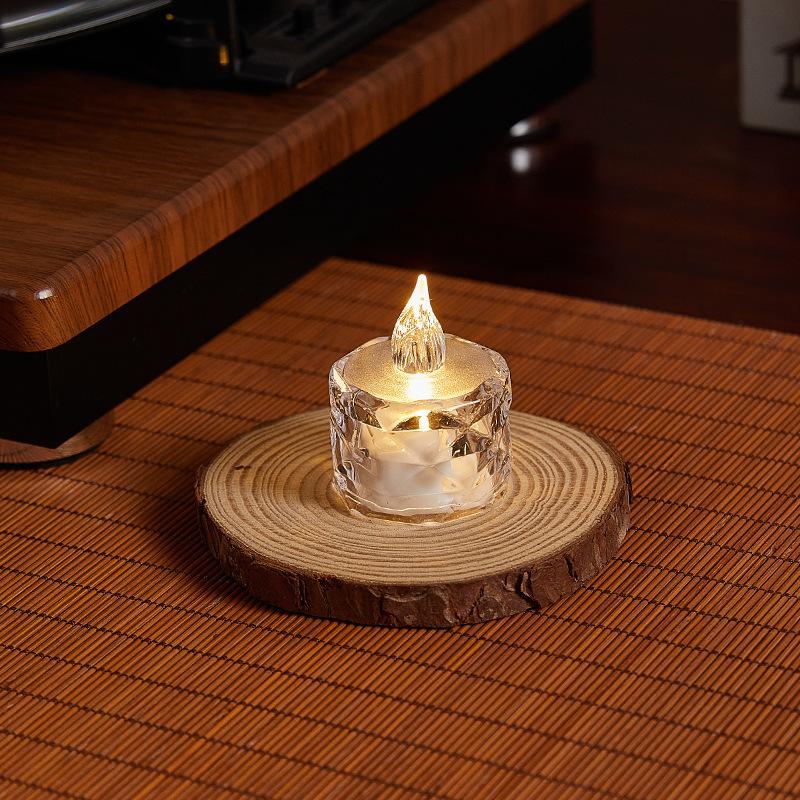 6pcs Electronic Candle Night Light, Bedside Light Atmosphere Light Courtship Proposal Electronic Candle Light Ornaments, Christmas Decorations Light