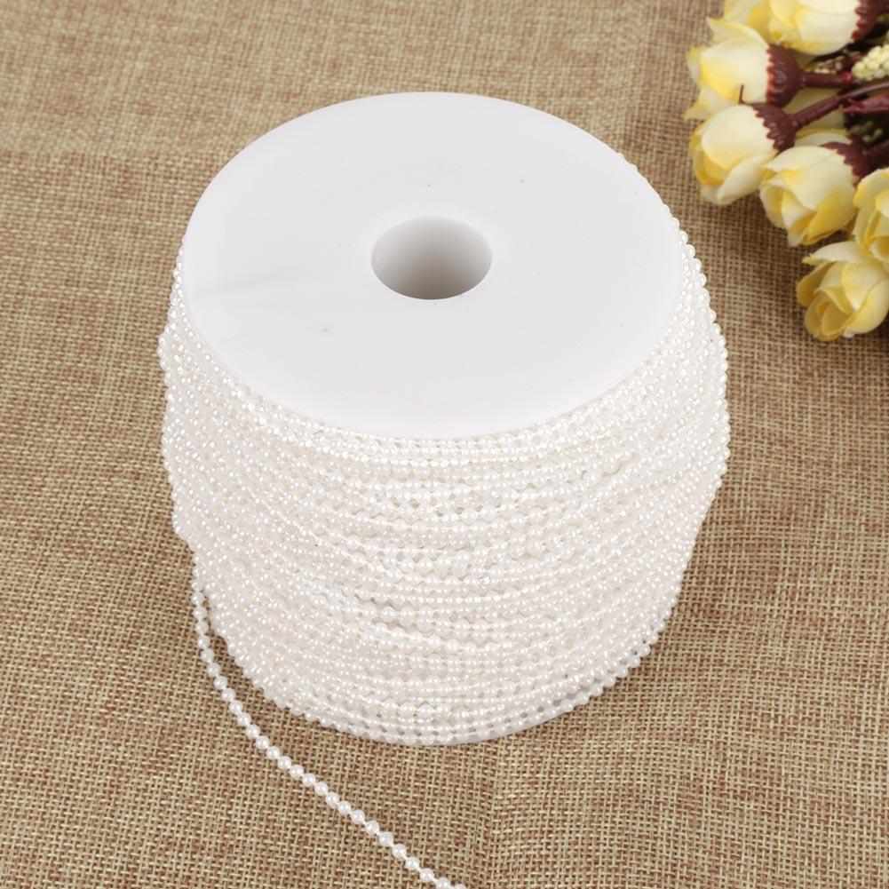 100mCelsiusroll Imitation Pearl Wire Beads Garland String Wedding Decoration 2.5mm(beige)
