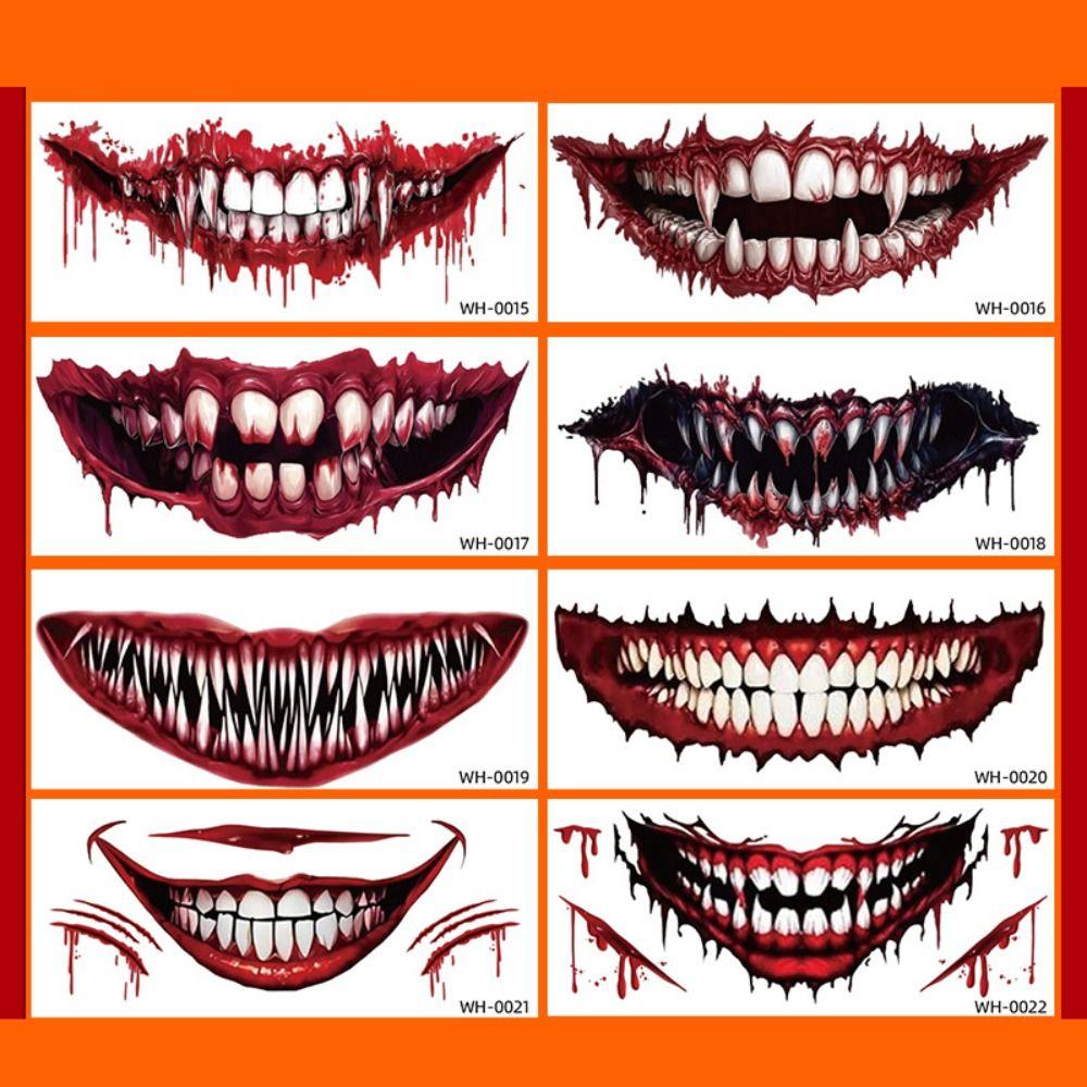 Fake Halloween Tattoo Sticker Scary Bloodiness Temporary Scar Stickers Haunted House