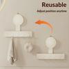 Milky White Suction Cup Hook Bathroom Toilet Adsorption Punch-free Rack Toilet Room Seamless Storage Wall Hanging Hook