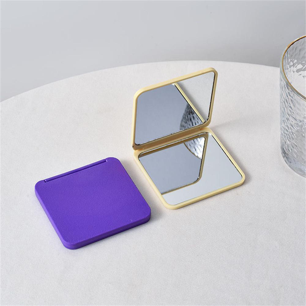 Double Sided Makeup Mirror Folding Portable Women Solid Color Mirror Pocket Rectangle Cosmetic Beauty Vanity Travel Men Shaving