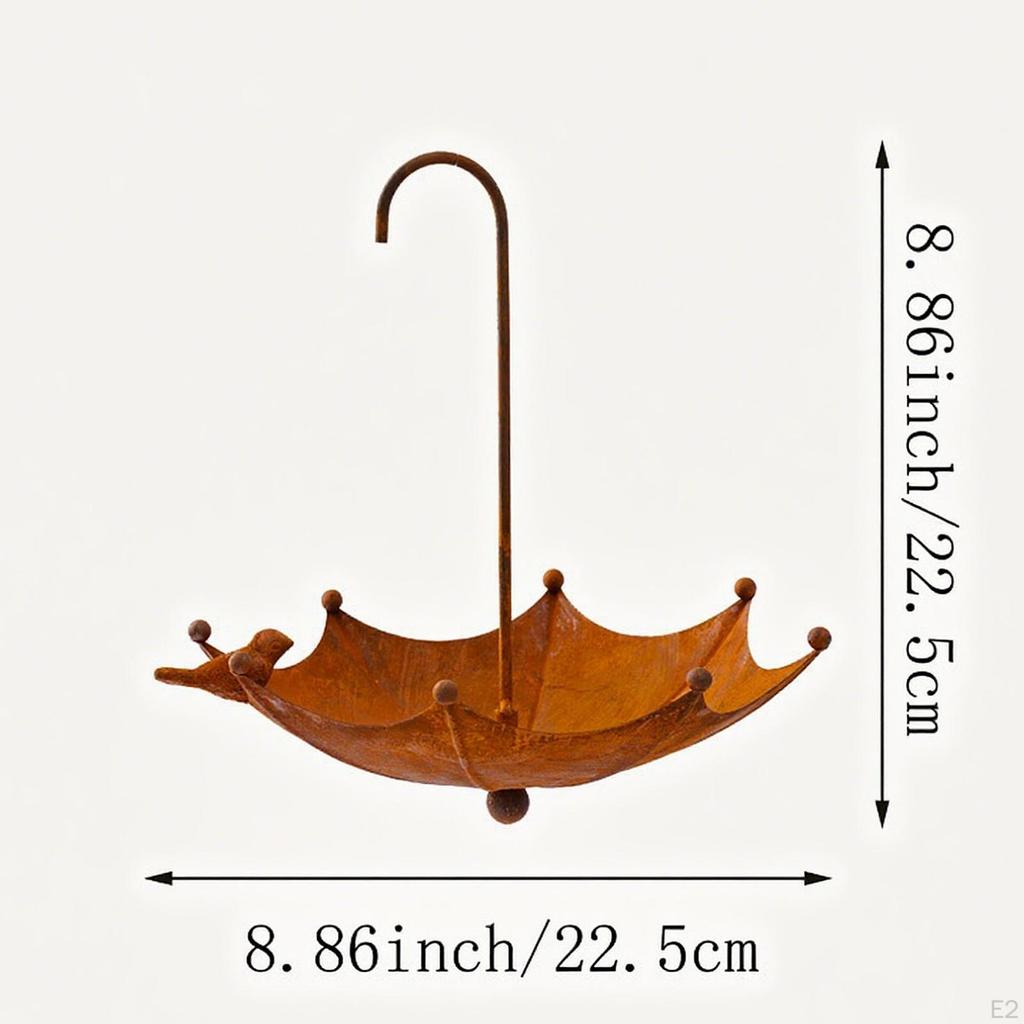 Umbrella Bird Feeder, Hanging Metal Food Holder for Outdoor, Courtyard, Backyard