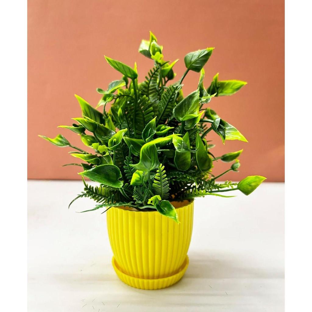 Plastic 6 Packs Fake Plants Small, Mini Artificial Plants Indoor For Home Farmhouse Bathroom Shelf Décor (Multi, Height : 17Cm)