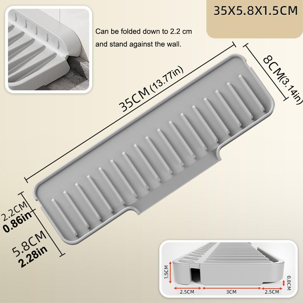 

Silicone splash-proof water barrier strip | Kitchen sink narrow edge water-absorbing and draining pad (cuttable) A-DH M&Strip серый