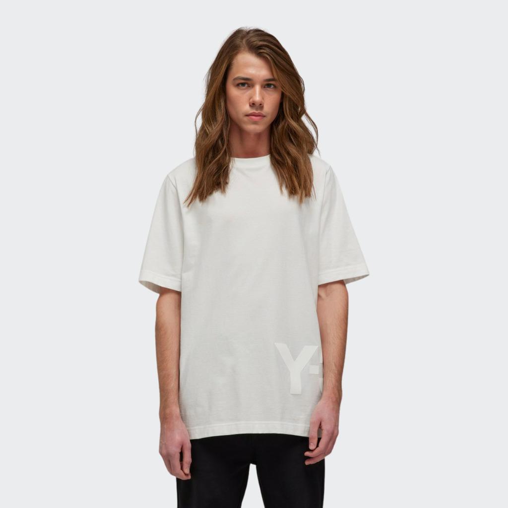 Y-3 SS22 Logo-Print Einfarbig Rundhals T-Shirt Herren Oberteile Weiß HG6094
