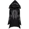 Women's Gothic Hoodie Jacket Street Goth Punk Style Black Long Hooded Harajuku Sweatshirts Oversized Zip-up Y2K Outwear Tops