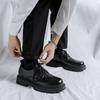 British style leather shoes Korean version round head thick sole heightening big head shoes leather versatile fashion tooling shoes men's 66103-R