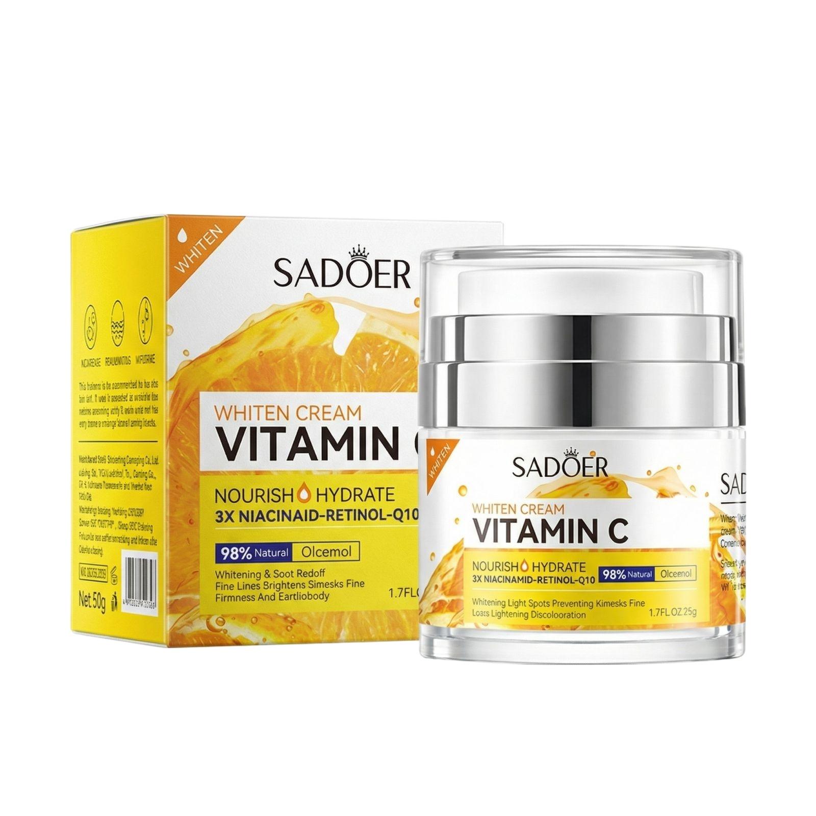 

Brightening Cream 0g, VC Facial Cream, Long-lasting Nourishing Skin Care Cream, Reduces Dryness And Even Out Skin Tone белый
