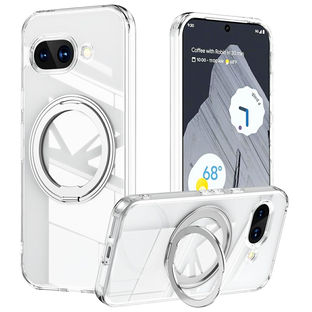 For Google Pixel 9a Case Compatible with MagSafe TPU+Acrylic+Metal Kickstand Matte Phone Cover