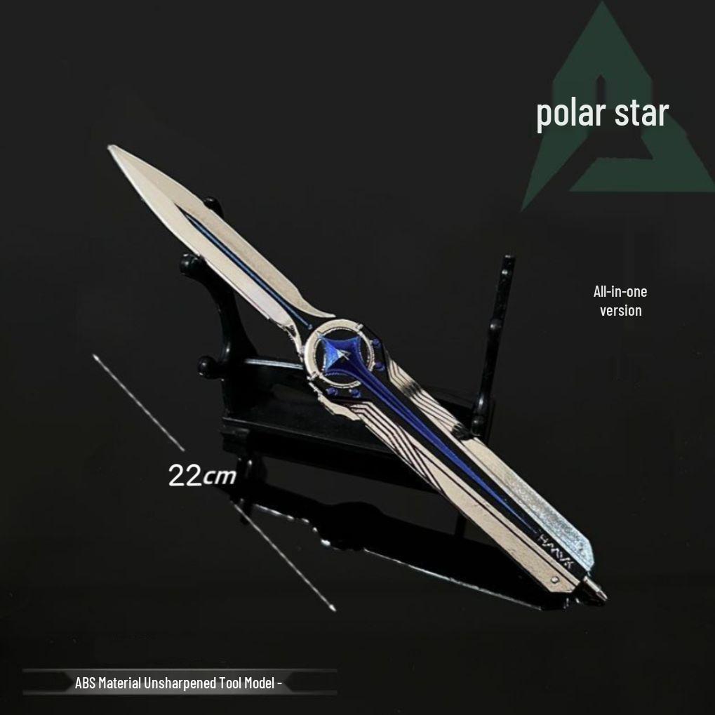 Delta Game Peripheral Polaris: 20cm Two-Way Spring-Loaded Plastic Knife Model and Soldier Weapon Ornament