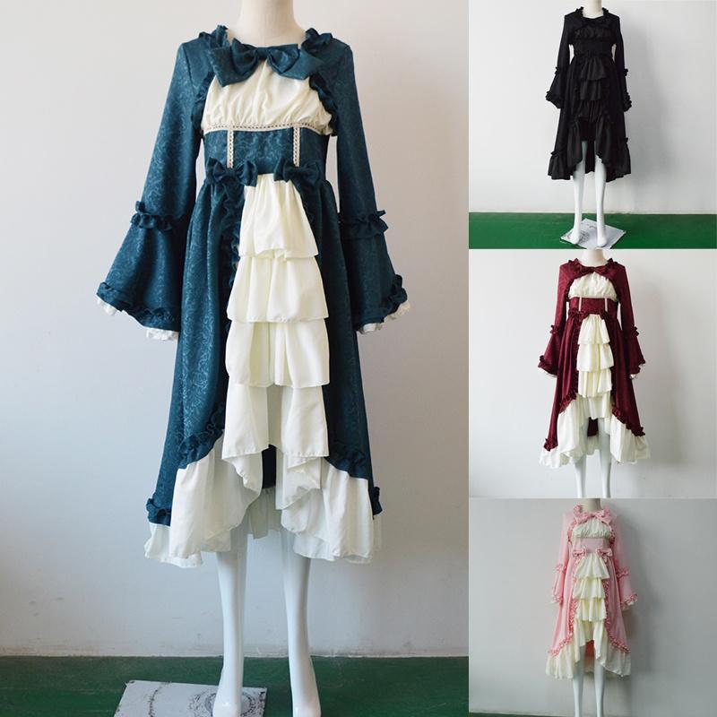 Stunning Medieval Retro Gothiced Court Dress With Square Neck And Maxi Length