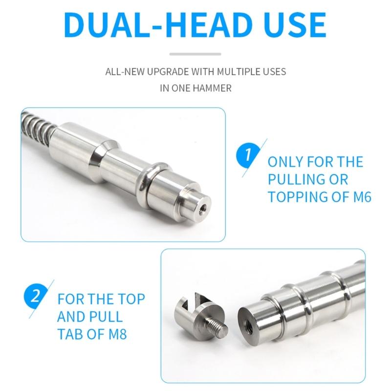 Detachable Car Dents Repair Tool Stainless Spring Loaded Hammer Universal Pit Remover Auto Body Dents Repair Puller
