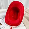 Christmas Red Denim Frayed Edge Santa Hat for Holiday Performances