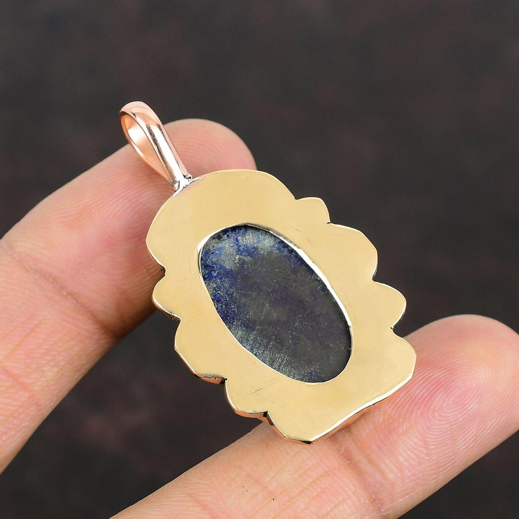 Pendentif Lapis Lazuli Pendentif Cuivre Pendentif Pierre Gemme Naturelle Bijoux Lapis Lazuli Bijoux en Cuivre Fait Main Cadeaux de Mariage Pendentif Meilleur Design