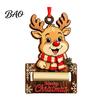 Christmas Money Gift Wooden Holder Ornament, Santa Reindeer Snowman Elf Cash Holder, Xmas Tree Hanging Decoration