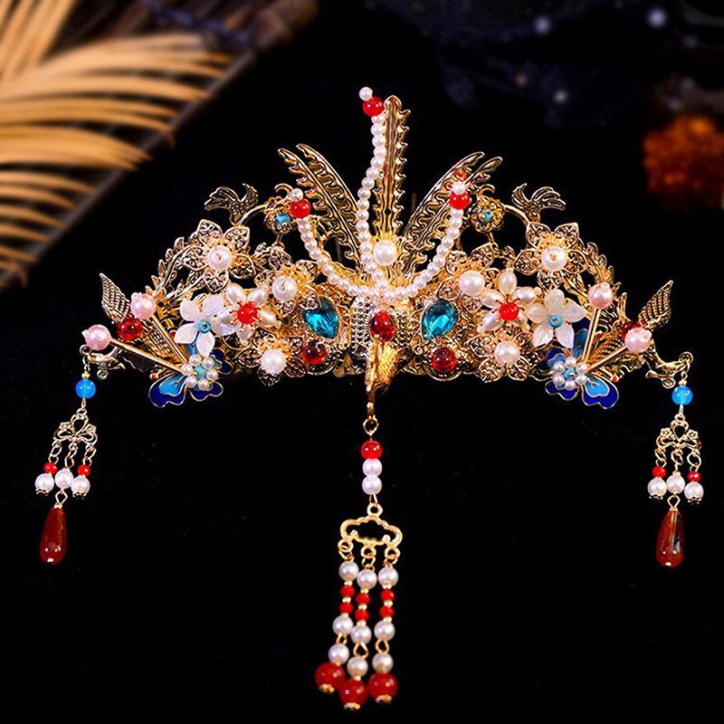 Antique Hair Crown Hair Ornaments Ancient Costume Headdress Chinese Hanfu Hair Accessories Hairstyle Design Tool