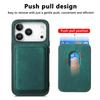 For iPhone 17 Pro Case Compatible with MagSafe Leather Back Cover with Detachable Card Holder