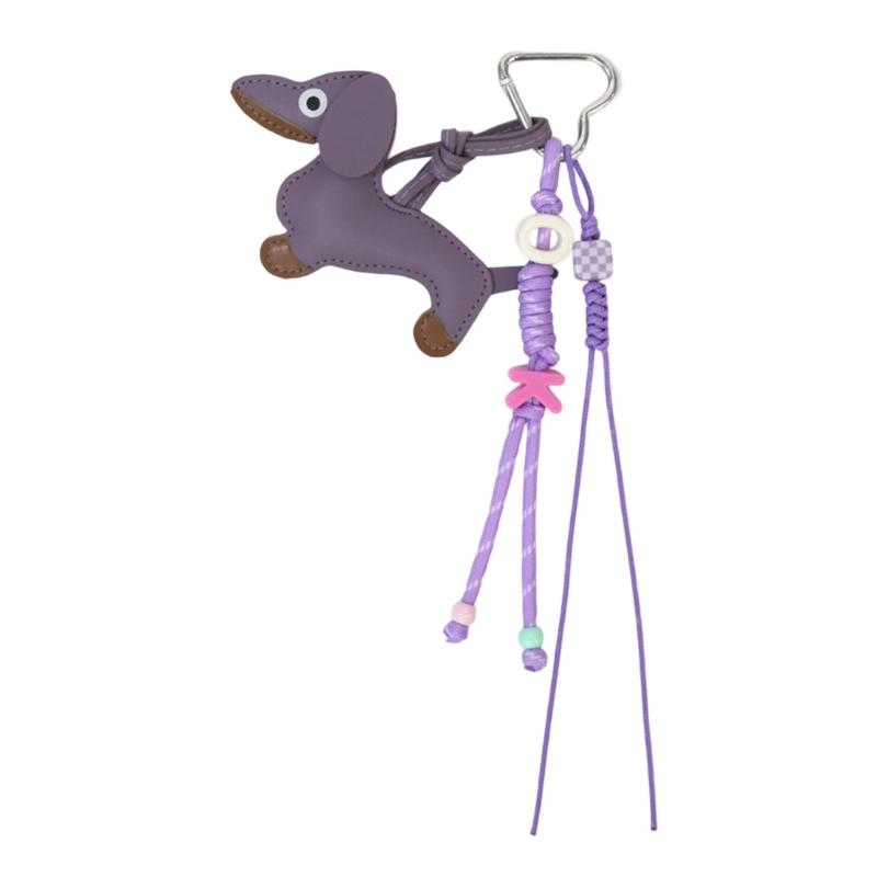 Portable PU Sausage Dog Keychain Holder Lightweight Key Ring Creative Animal Design Keyring For Everyday Use