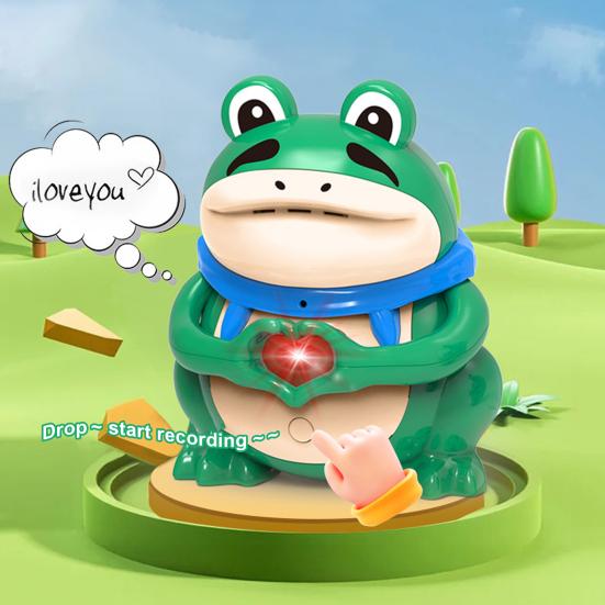 Froschspielzeug für Kinder Leuchtet Bewegliches Herz-Geste Stimmaufnahme Sagt Ich liebe dich Leuchtender Frosch Sprechendes Spielzeug Qixi Festival