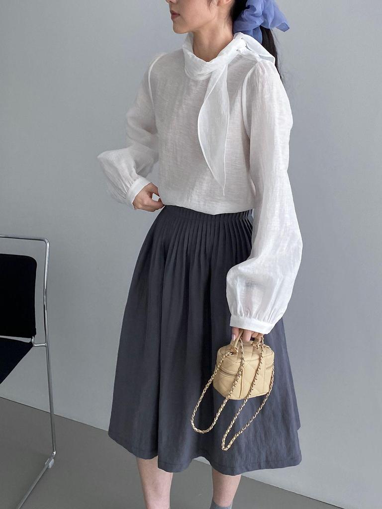 Early Spring French Style Ribbon Shirt - Women's Elegant Slim Fit Top